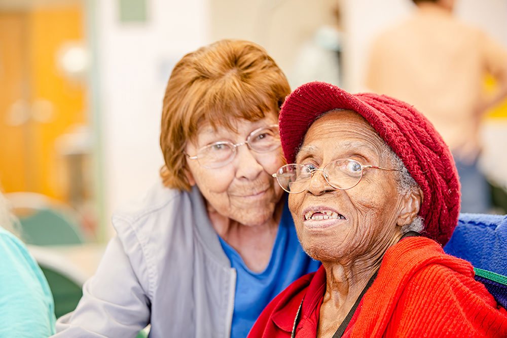 two old women in senior home